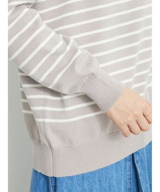 CRAFT STANDARD BOUTIQUE パネルボーダーニットプルオーバー Beige