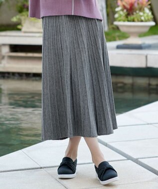 Tiaclasse ラメニットスカート グレー