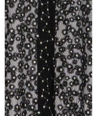 Te chichi エンブロイダリー半袖クルーカーディガン ブラック