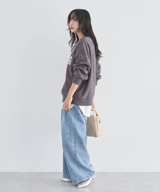 Green Parks 刺しゅうロゴ裏毛プルオーバー Charcoal Gray