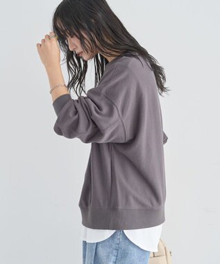 Green Parks 刺しゅうロゴ裏毛プルオーバー Charcoal Gray