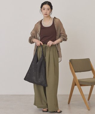 AMERICAN HOLIC 【マルチ機能】ドライタッチワイドパンツ Khaki