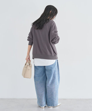 Green Parks 刺しゅうロゴ裏毛プルオーバー Charcoal Gray