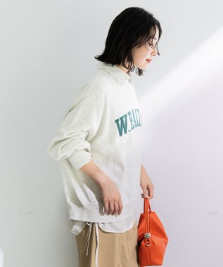 Green Parks 刺しゅうロゴ裏毛プルオーバー Oatmeal