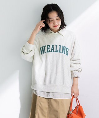 Green Parks 刺しゅうロゴ裏毛プルオーバー Oatmeal