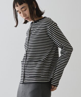 AMERICAN HOLIC バイパチクルーネックニットカーディガン Border