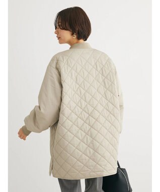 Green Parks 撥水加工　中綿キルトミドル丈コート Light Beige