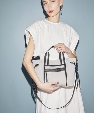 TOPKAPI 【新色追加】【TREASURE TOPKAPI】ネオプレン フロントポケット 2way ショルダー付き ミニトートバッグ グレー