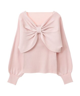 earth music&ecology 【WEB限定】リボンニットアンサンブル Pink