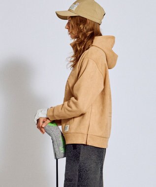 PW CIRCULUS 2025 NEW！【手洗い洗濯可】【WOMEN】スエードライク デタッチャブルフーディ ゴルフウェア レディース ベージュ系