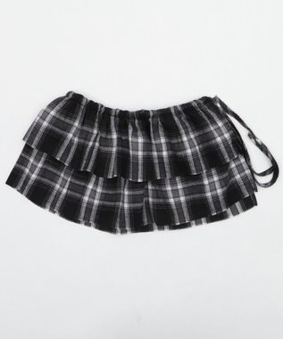 WEGO チェックラップスカート ブラック