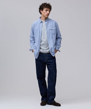 J.PRESS MEN グラフィックプリント ロングスリーブTシャツ ライトグレー系