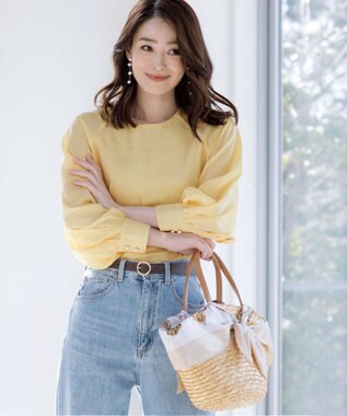 Tiaclasse 【洗える】ラグランパフスリーブブラウス イエロー