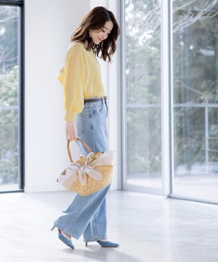 Tiaclasse 【洗える】ラグランパフスリーブブラウス イエロー