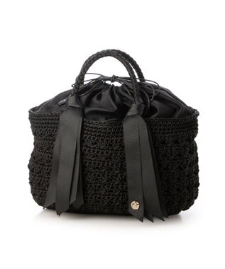 UNBILLION カシュカシュ cachecache / 下がりグログラン柄編みトート カゴバッグ