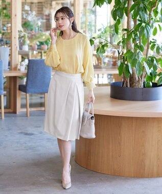 Tiaclasse 【洗える】ラグランパフスリーブブラウス イエロー