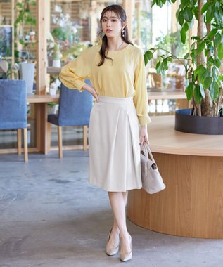 Tiaclasse 【洗える】ラグランパフスリーブブラウス イエロー