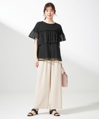 ANY SIS 【撥水・接触冷感・UVカット】コンフォートイージー ワイドパンツ アイボリー