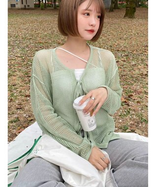 Green Parks ＳＥＴ２点　透かしカーデ＋キャミソール