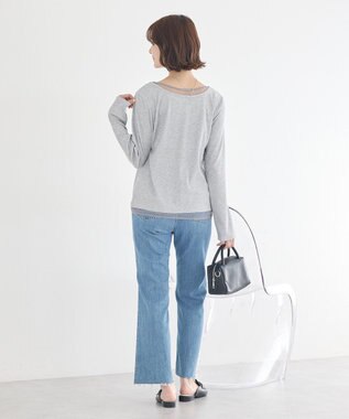 earth music&ecology レイヤード風テレコプルオーバー Light Gray