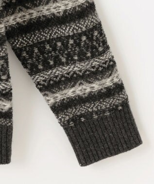 JOSEPH ABBOUD MOUNTAIN 【軽量/ソフト】ラム×モールジャカード ニットブルゾン グレー系7