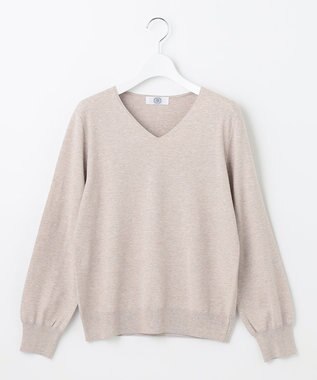 J.PRESS LADIES L 【洗える】PRINCE Vネック ニット ベージュ系