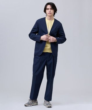 J.PRESS MEN 【J.PRESS ORIGINALS】【UNISEX】Nylon Polyurethane Dray Stretch No Collar Jacket ネイビー系