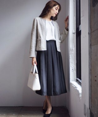 ANY SIS 【2SET】ウォッシャブルジャケット × ブラウス セット グレーミックス