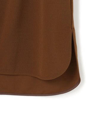 ICB 【洗える】マラボーテジョーゼット ボウタイデザインカットソー コーヒー系