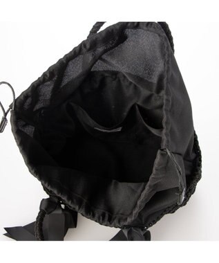 UNBILLION カシュカシュ cachecache / 下がりグログラン柄編みトート カゴバッグ ブラック