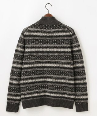 JOSEPH ABBOUD MOUNTAIN 【軽量/ソフト】ラム×モールジャカード ニットブルゾン グレー系7