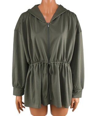 San-ai Resort（三愛水着楽園） 【SALE】シャツ風パーカーM・L【Big Apple's（ビッグアップルズ）】 カーキ