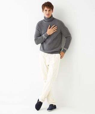 JOSEPH ABBOUD MOUNTAIN 【SPACE／UNISEX】ピュアカシミアアンダイド タートルネック グレー系