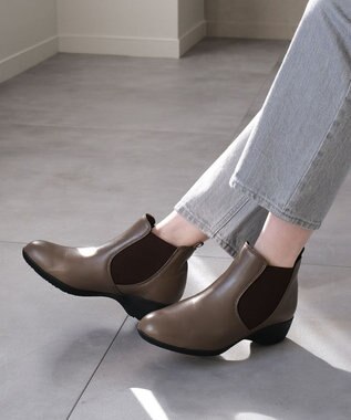 Pointer 本革 両ゴム サイドゴアショートブーツ オークグレー