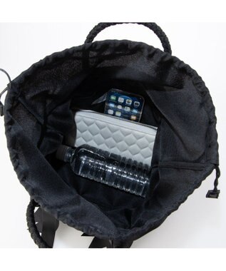 UNBILLION カシュカシュ cachecache / 下がりグログラン柄編みトート カゴバッグ ブラック