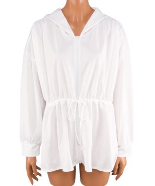 San-ai Resort（三愛水着楽園） 【SALE】シャツ風パーカーM・L【Big Apple's（ビッグアップルズ）】 ホワイト