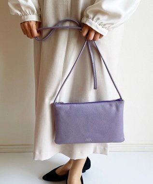 Hekhèr Le Style de Vie 新色追加【日本製】シュリンクレザー スクエアショルダーバッグ ラベンダー