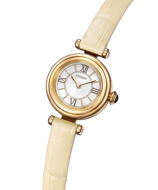 CITIZEN 【小さくて可愛い】18.4mmの小ぶりなラウンド形 電池交換のいらないエコ・ドライブ ホワイト