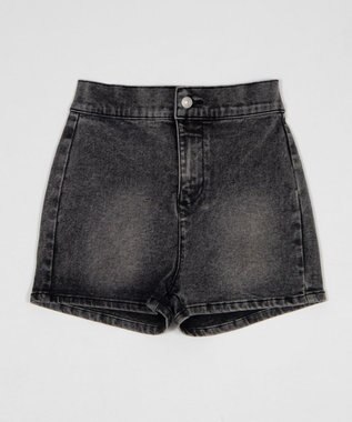 WEGO ハイウエストマイクロデニムショーツ ブラックその他