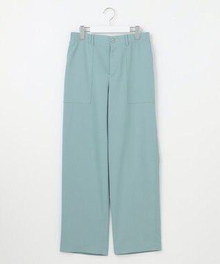 自由区 L 【洗える】ストレッチライトツイルベイカー パンツ ライトブルー