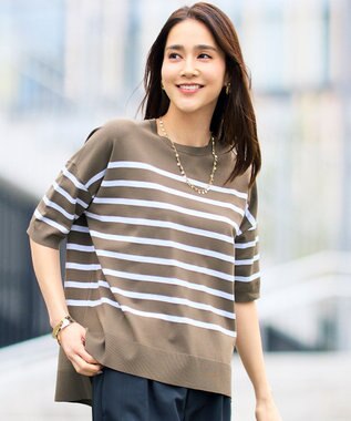 自由区 【カタログ掲載・素材アップデート・新色追加・新柄追加・前後差あり】クレープストレッチプルオーバー ニットⅡ