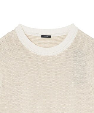 JOSEPH 【洗える】マイクロストライプ　ショートスリーブニット Ivory/Quail