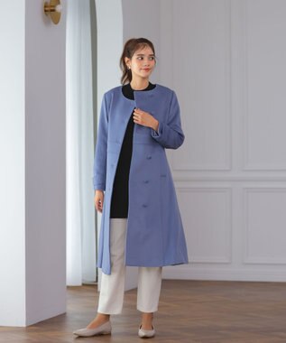 Tiaclasse L 【洗える】ボリュームリボン袖ニットコンビチュニック ブラック