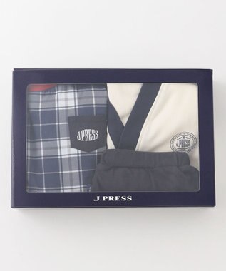 J.PRESS KIDS 【BOX付き】【80-90㎝】スムース 天竺カーディガン&長袖Tシャツ&パンツ セット ネイビー系3