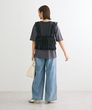 Green Parks ・ＥＬＥＮＣＡＲＥ　ＤＵＥ　チュールラッフルベスト Black