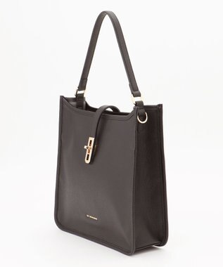 LA BAGAGERIE スクエアレザー2WAYショルダーバッグ ブラック