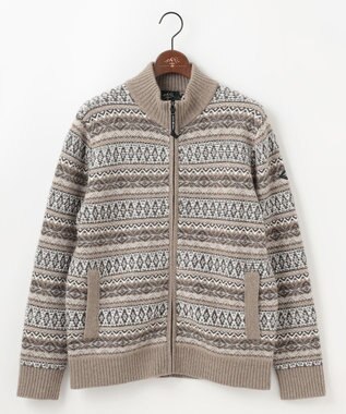 JOSEPH ABBOUD MOUNTAIN 【軽量/ソフト】ラム×モールジャカード ニットブルゾン アイボリー系7