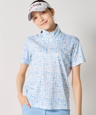 FILA GOLF／marie claire 【Marie claire sports】ハーフジップ半袖シャツ ライトブルー