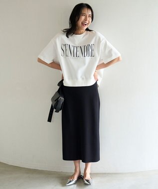 UNFILO スゴ機能美ニット Iラインスカート ブラック