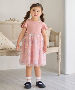 ANY KIDS リボン×ビジューカチューシャ ピンク